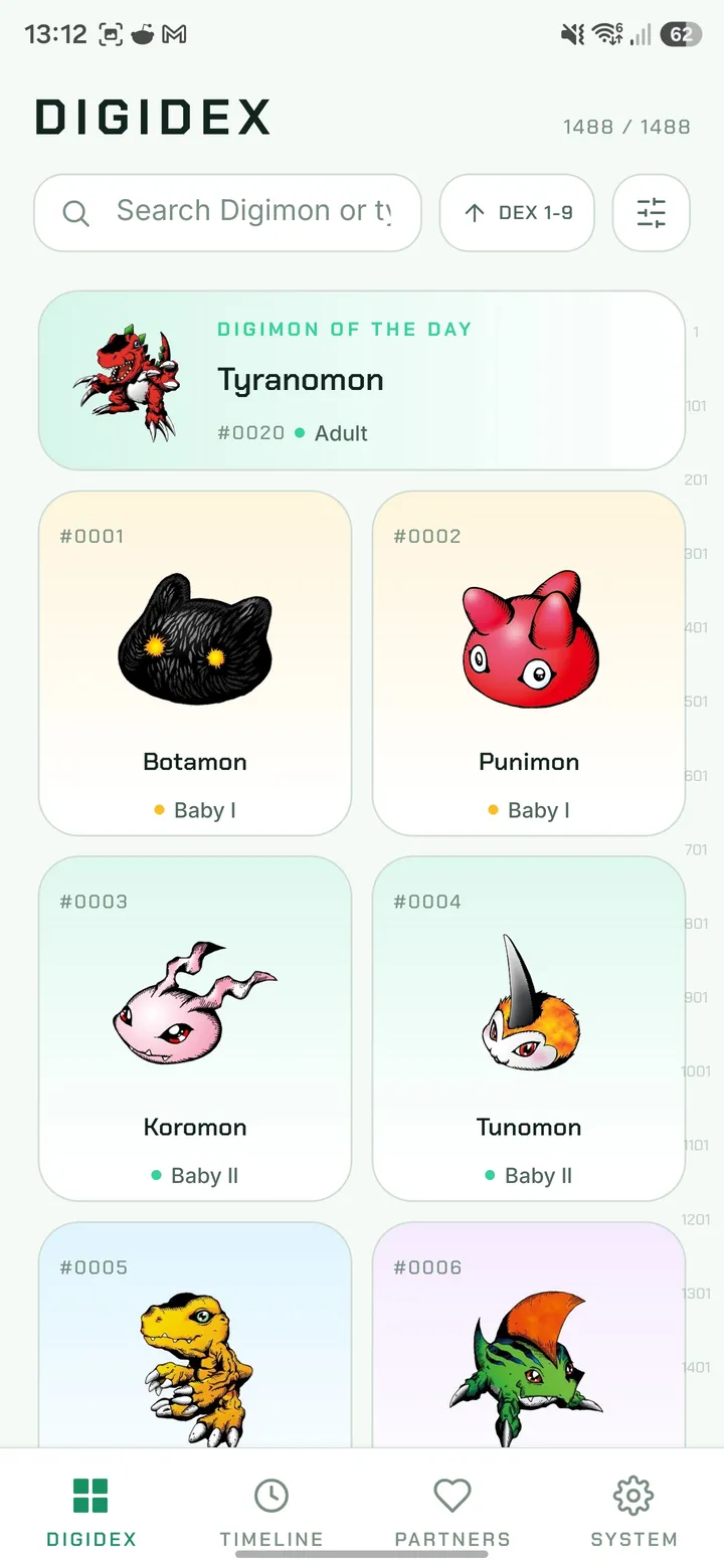 Digidex screenshot 1